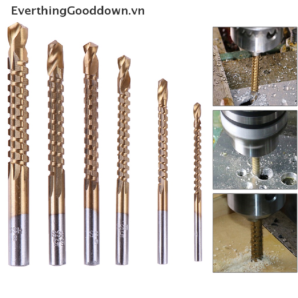 Everthinggooddown Set 6 Mũi Khoan hss Phủ Titan