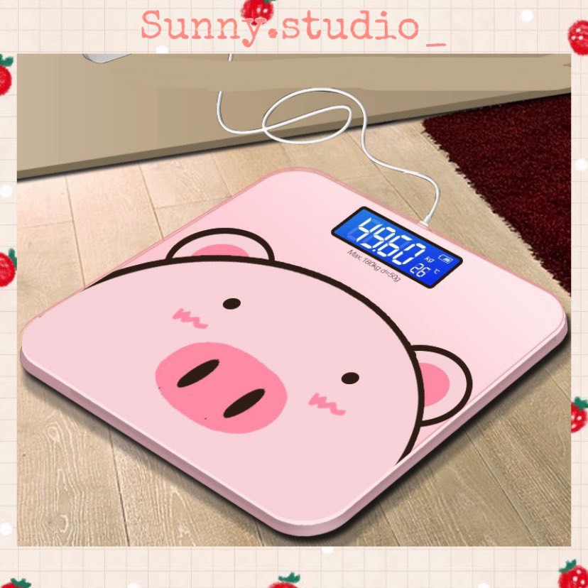 🎀 Cân Điện Tử Sạc USB Đo Sức Khỏe Hình Chú Heo Xinh Xắn🎀MUA CÂN TẶNG KÈM THƯỚC DÂY🎀