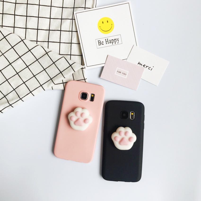 Ốp Điện Thoại Silicon Mềm Hình Bàn Chân Mèo 3D Dễ Thương Cho Fo Samsung S6 S7 EDGE S8 S9 PLUS S10 LITE