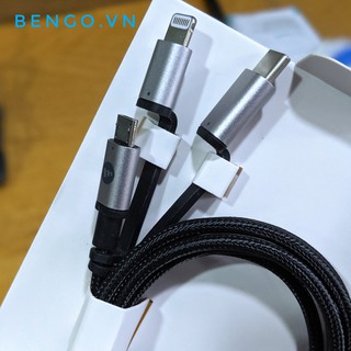 Cáp MOPHIE 3 đầu chuyển | USB-A to Micro USB, USB-C, Lightning Cable