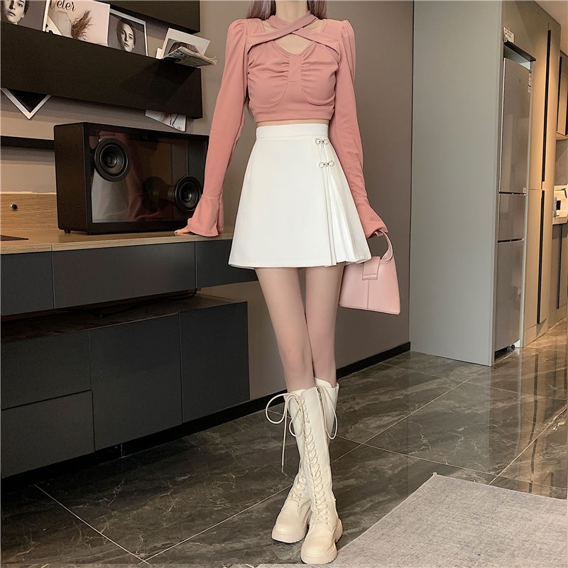 Skirt female A-line skirt Korean version 2022 new high waist pleated skirt Mini Skirt
