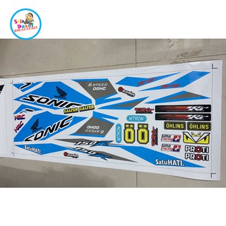 [SHIN DECAL] Tem xe sonic 150 trắng xanh