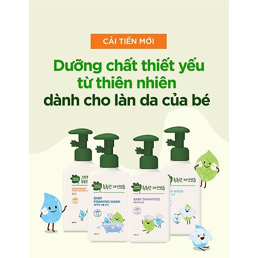 Sữa Tắm Dưỡng Ẩm Tự Nhiên Cho Bé Green Finger Chai 320ml (0-3 Tuổi)