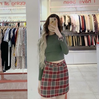 Áo thun gân tay dài form croptop