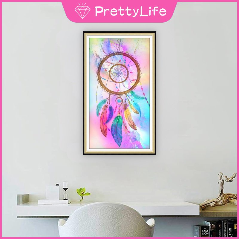 Bộ Tranh Đính Đá 5D Tự Làm 30x50cm Hình Dreamcatcher Trang Trí Nhà Cửa