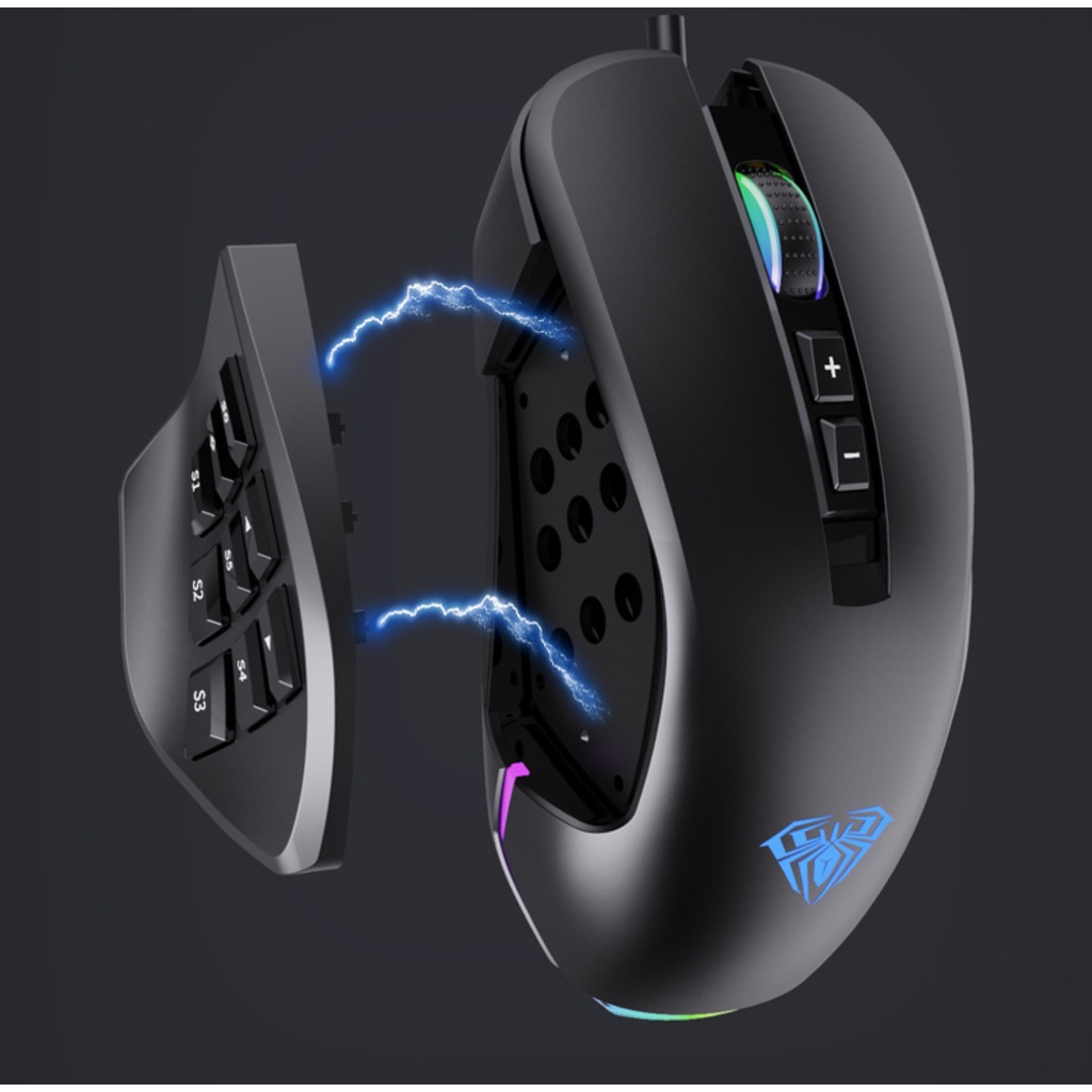 [Mã SKAMSALE03 giảm 10% đơn 200k] CHUỘT GAMING AULA H510 LED RGB 14 NÚT BẤM