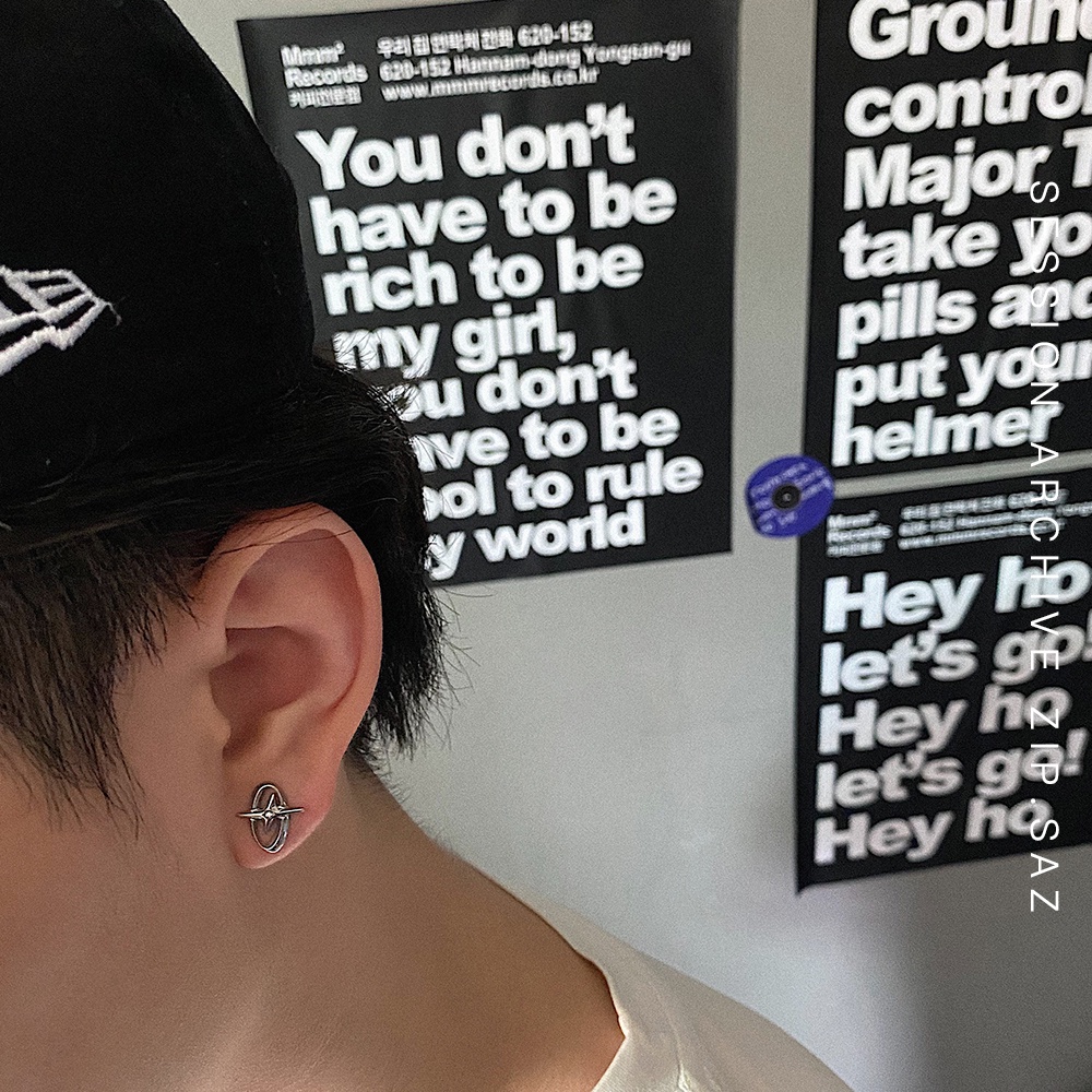 Bông Tai Thép Titan Hình oval Thiết Kế Đơn Giản Thời Trang Cao Cấp