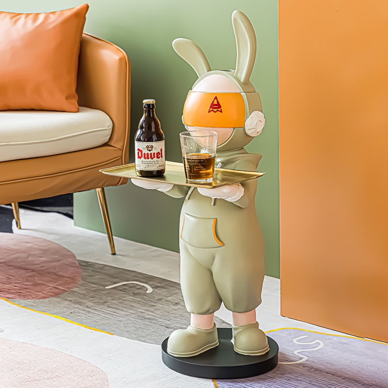 Tượng bearbrick gấu đỡ khay, gấu bồi bàn trang trí sang trọng và thời thượng