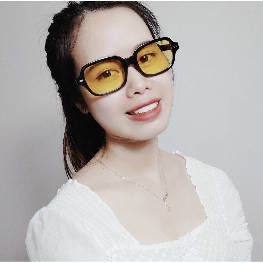 Mắt Kính Thời Trang Y2K Đính Vạch Chân Nhựa Form Oval 630 Phong Cách Ulzzang Siêu Xinh - Hazo