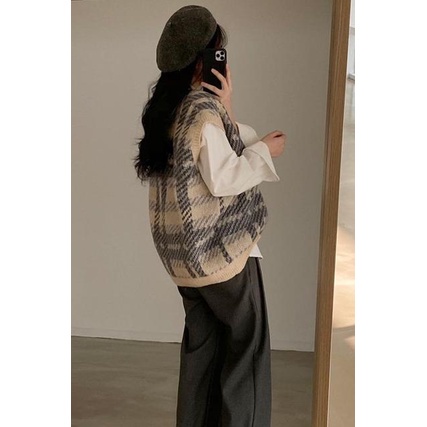 Áo Sweater cổ chữ v kẻ sọc lớn thời trang xuân thu phong cách Châu Âu cho nữ 2021 | BigBuy360 - bigbuy360.vn