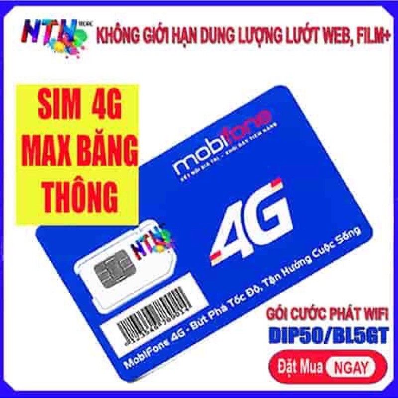 SIM4G MOBIFONE TRỌN GÓI 1NĂM KHÔNG NẠP TIỀN