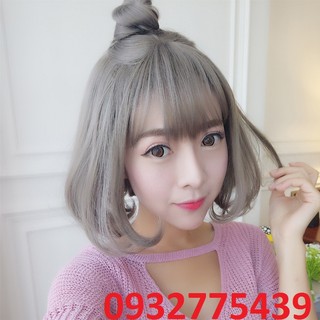 Tóc giả xám khói bobo S139 và xịt dưỡng
