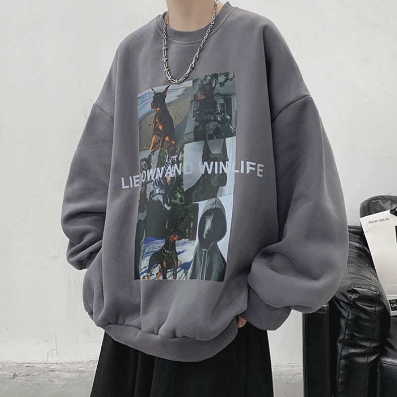 Shineess Áo Sweater Nỉ Bông Love Wins Thu Đông Ulzzang hiphop In Unisex Form Rộng Size M-8XL