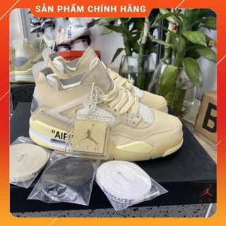 Giày sneaker Jordan 4 OFF WHITE , giày thể thao JD4 thời trang nam nữ full box bill phụ kiện
