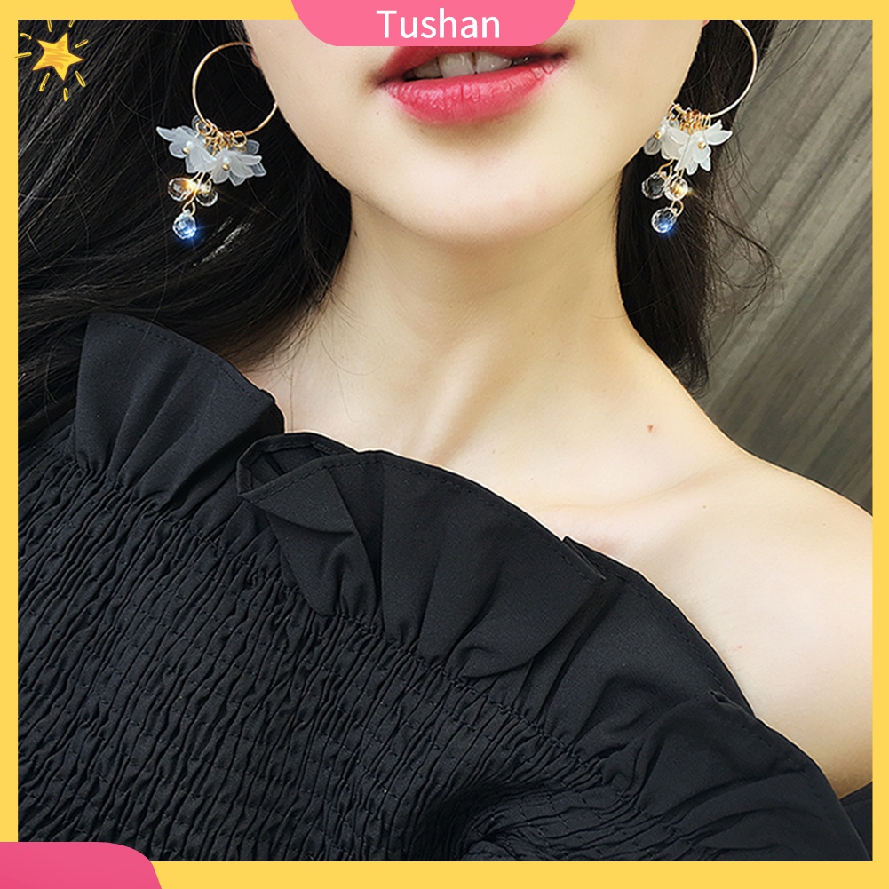 Bông Tai Hình Hoa Bằng Acrylic Thanh Lịch Cho Nữ