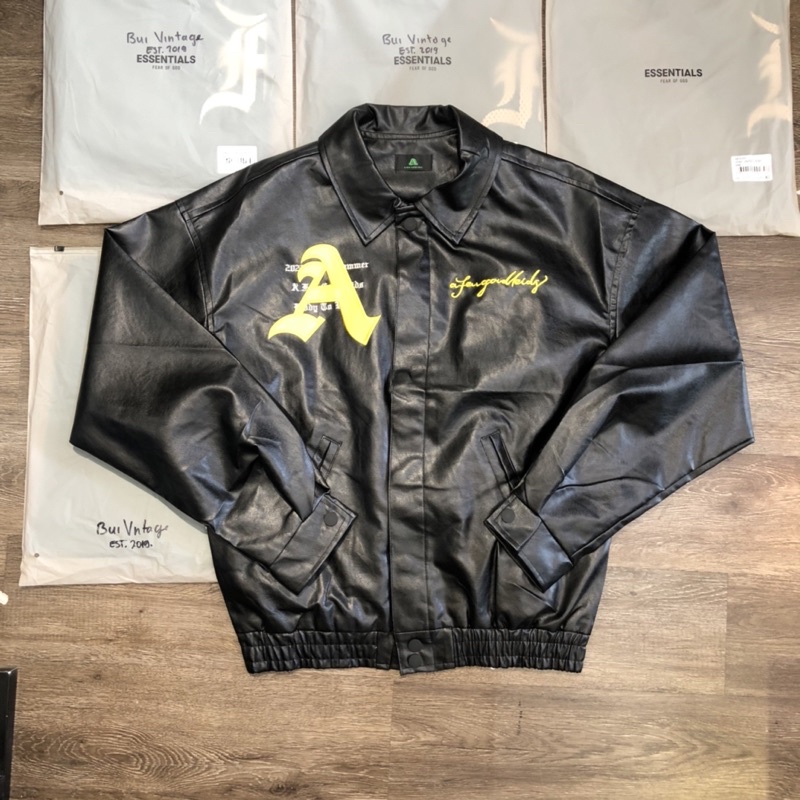 Áo khoác nam nữ full da A001, varsity A Few God Kid Bui Vintage