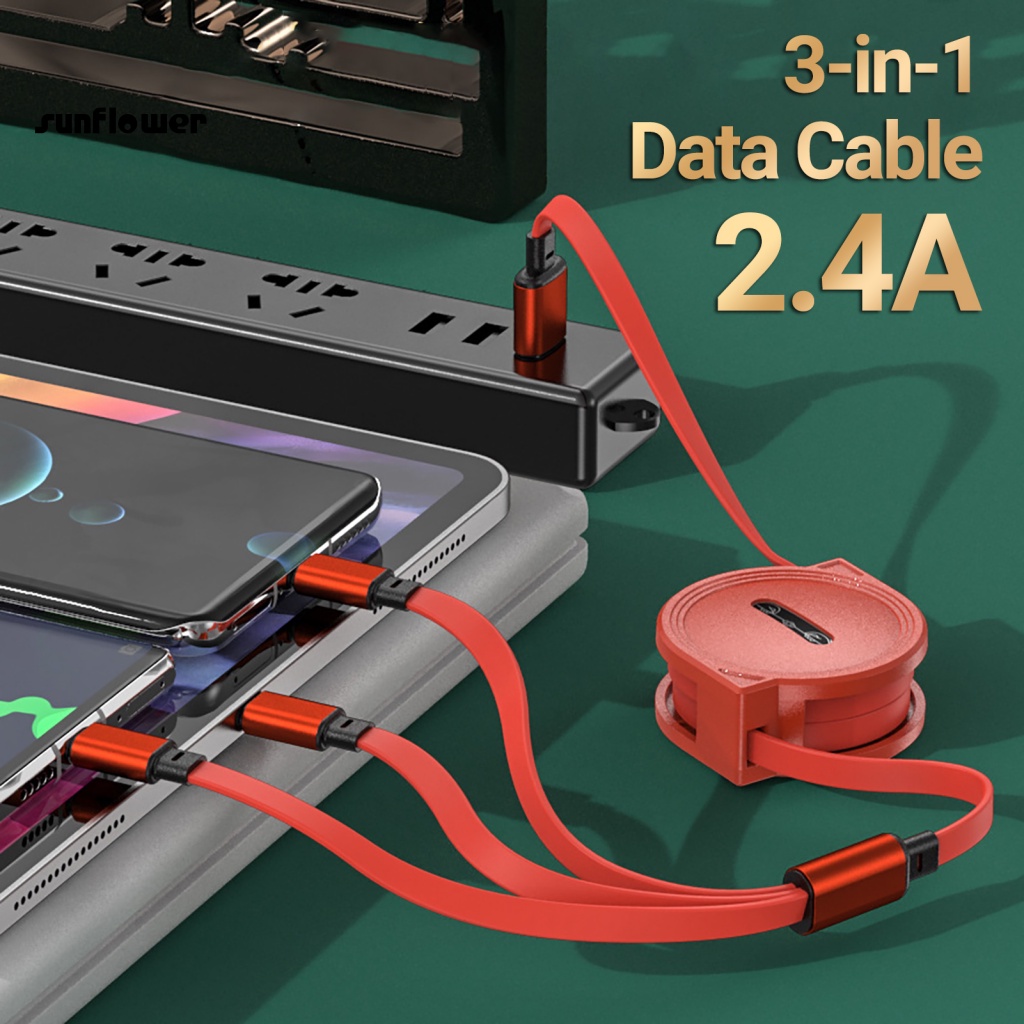 Dây cáp sạc LENOVO ba đầu 8 Pin Micro USB Type-C chất lượng cao