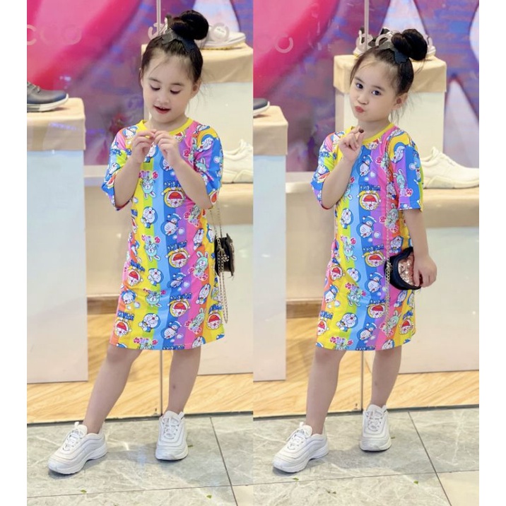 Váy bé gái 20 đến 40 kg, đầm thun lạnh in 3D siêu mềm đẹp siêu hot hit
