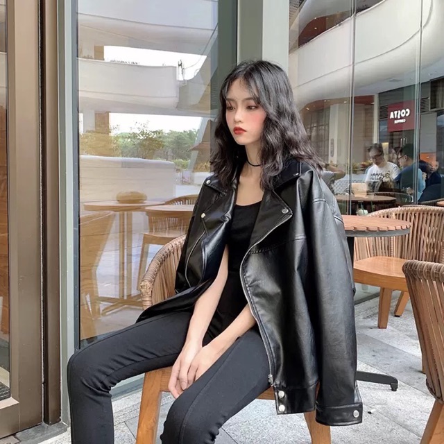Áo khoác da nữ classic