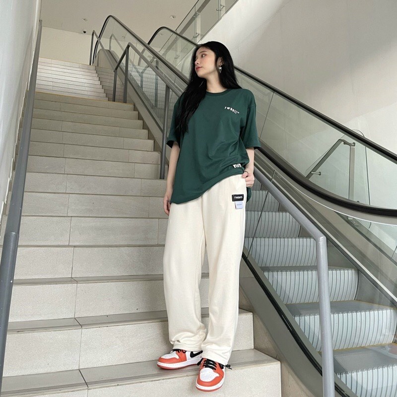 Quần Nỉ Dài TWENTI Ống Suông Form Unisex Nam Nữ Năng Động
