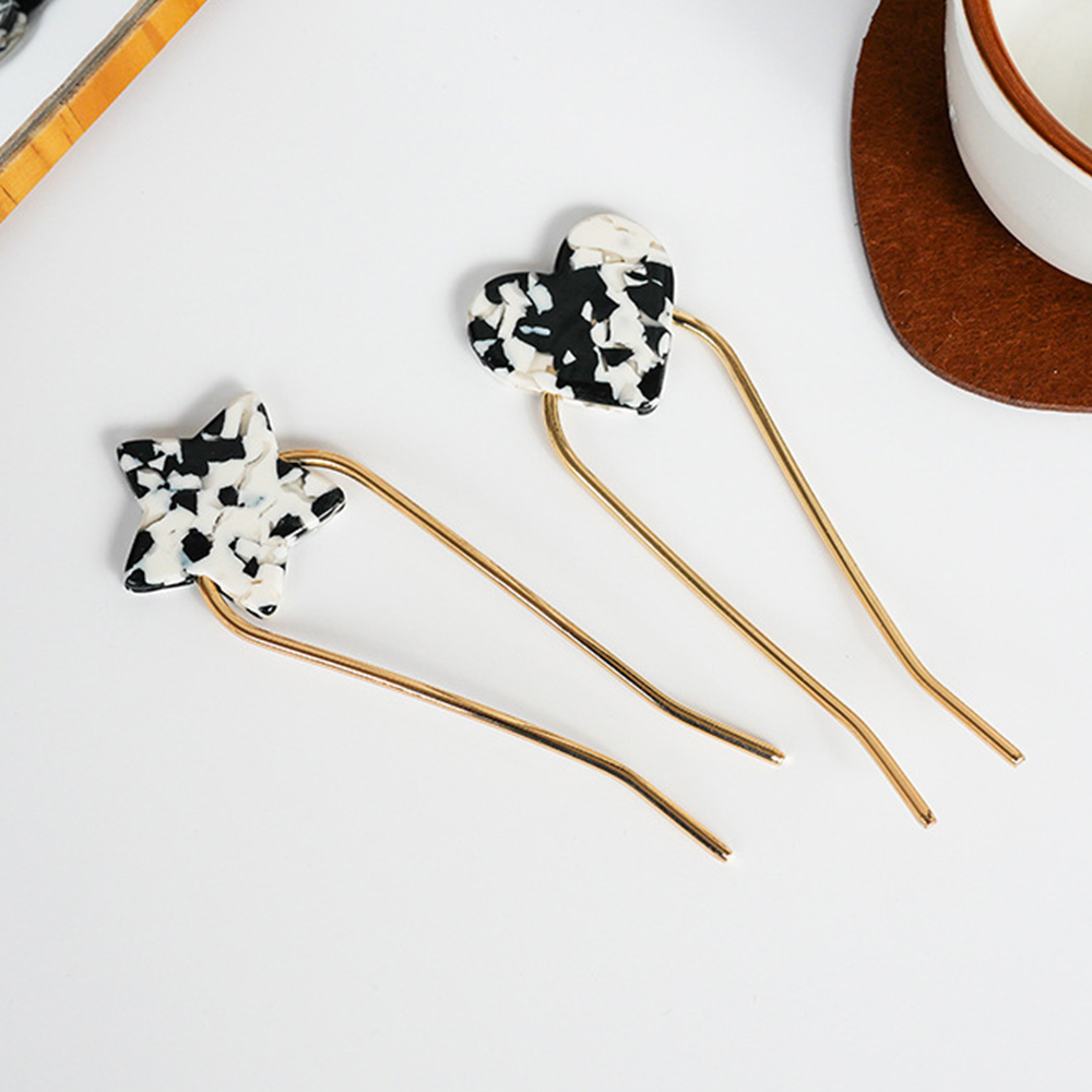 Trâm Cài Tóc Kim Loại Hình Chữ U Nhiều Màu Cho Nữ