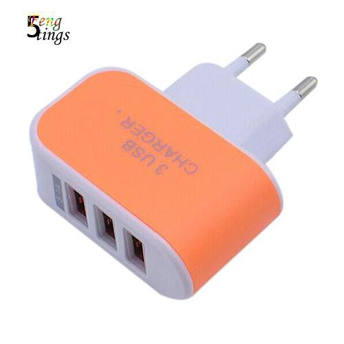 ✌ FT ✌ 3.1A Triple USB Port Home Travel AC Charger Adapter For EU Plug with Indicator