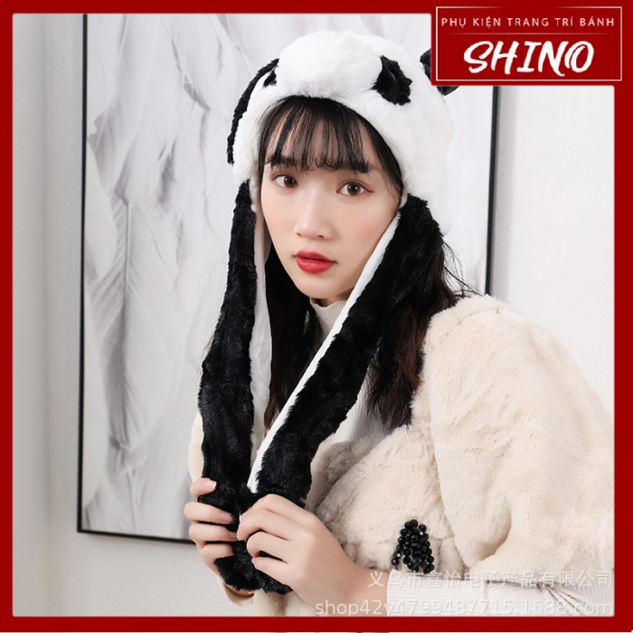 Mũ Tai Thỏ Giật/Bóp Dễ Thương Phát Sáng