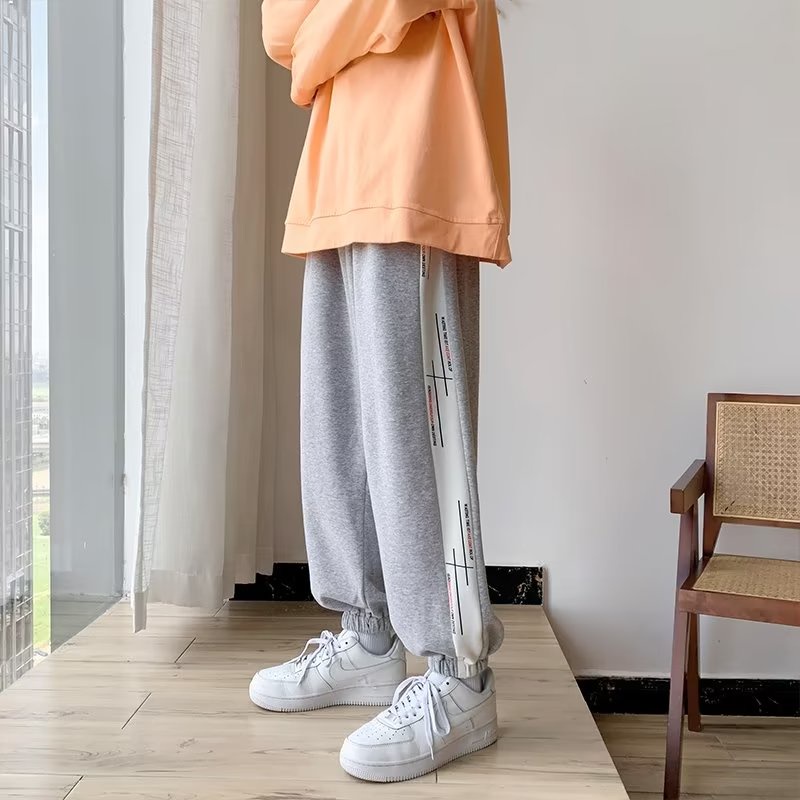 Quần Dài Dáng Rộng Lưng Thun Co Giãn Tốt Cỡ Lớn M-3XL Phong Cách Hip Hop Nhật Bản Thời Trang Cho Nam