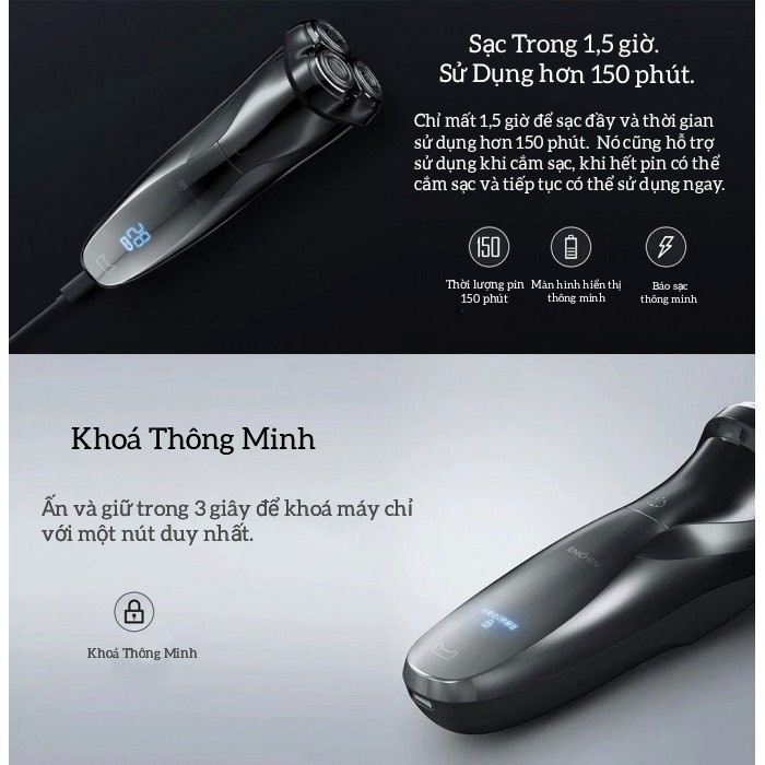 [Now-Grap] Máy cạo râu Enchen BlackStone 3 [chính hãng] [hàng hãng]