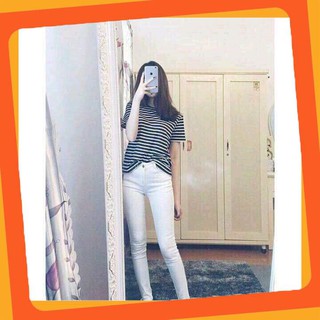 Quần skinny lưng cao vải kaki không xù lông, Quần nữ lưng cao vải kaki lưng thun co giãn cho bạn nữ từ 39-54kg