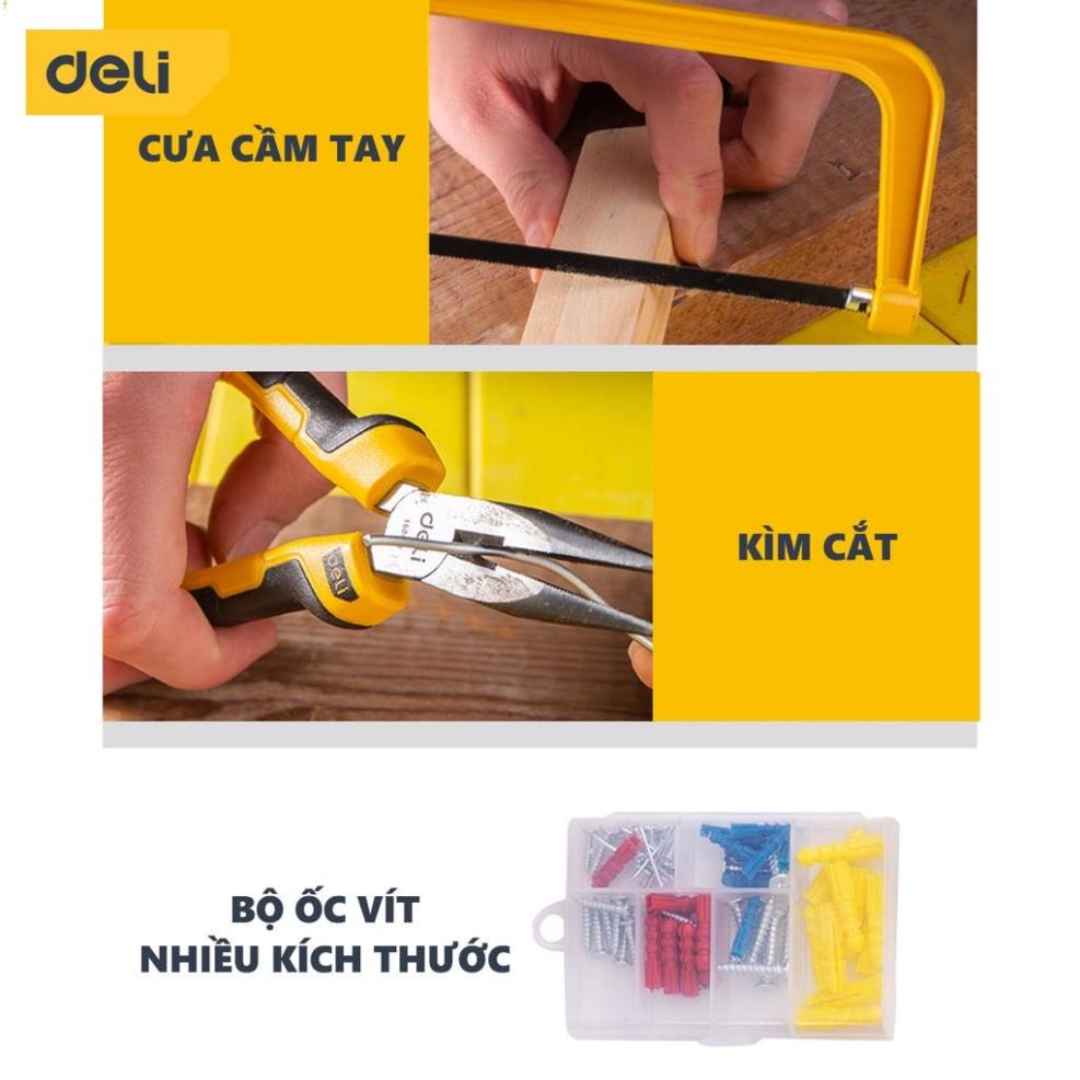 Bộ Dụng Cụ Sửa Chữa Đa Năng 124 Chi Tiết Deli Cao Cấp Chính Hãng - Sử Dụng Nhiều Mục Đích, An Toàn, TIện Lợi - DL5969 .