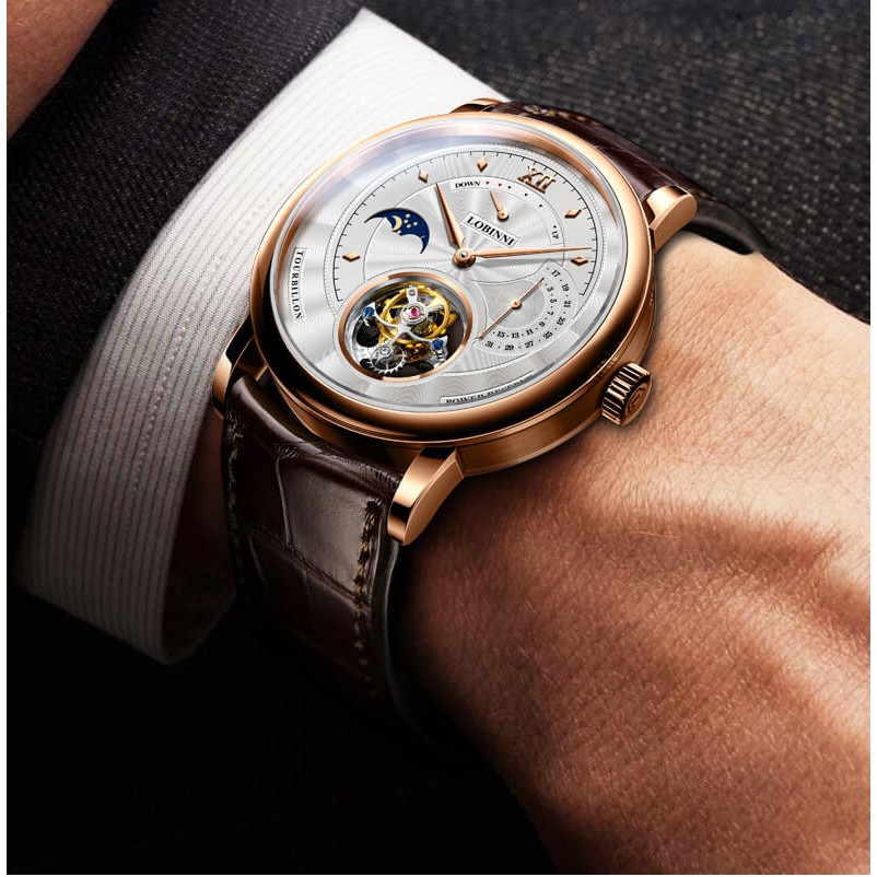 Đồng hồ nam chính hãng Lobinni Tourbillon No.8883-1