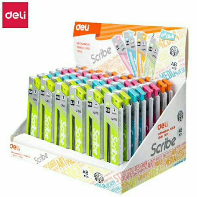Ruột chì bấm deli 0.5mmvà 0.7 mmhàng chính hãng