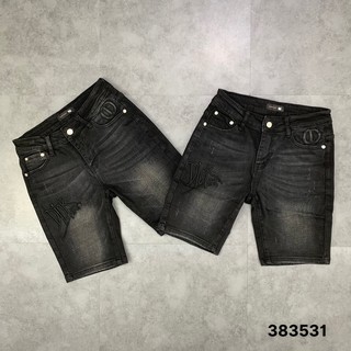 Quần short jean nam Dior đen nhán thêu logo cao cấp 94_Boutique