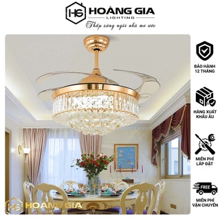 Quạt Trần Đèn - Quạt Trần Phòng Khách QPF106 - Cánh Cụp Cánh Xòe Có 3 Chế Độ Ánh Sáng Sang Trọng - Điều Khiển Từ Xa