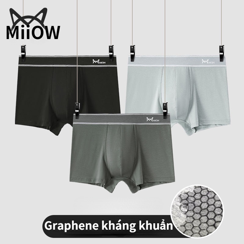 Bộ 3 Quần Lót Boxer Cotton Thoáng Khí Màu Sắc Đơn Giản Cho Nam