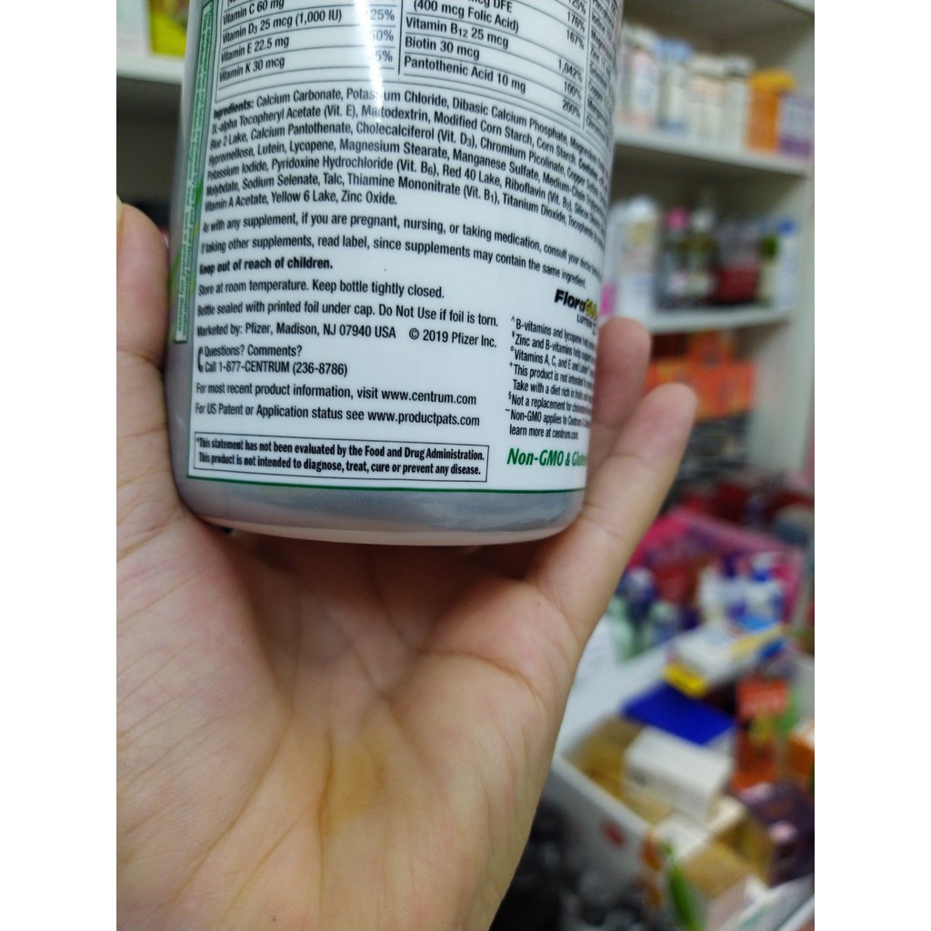 Vitamin tổng hợp Centrum Silver Adults 50+ dành cho nam , nữ trên 50 tuổi