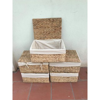 Giỏ đựng đồ có nắp và có vải lót