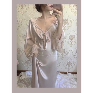 Váy ngủ lụa vintage tiểu thư