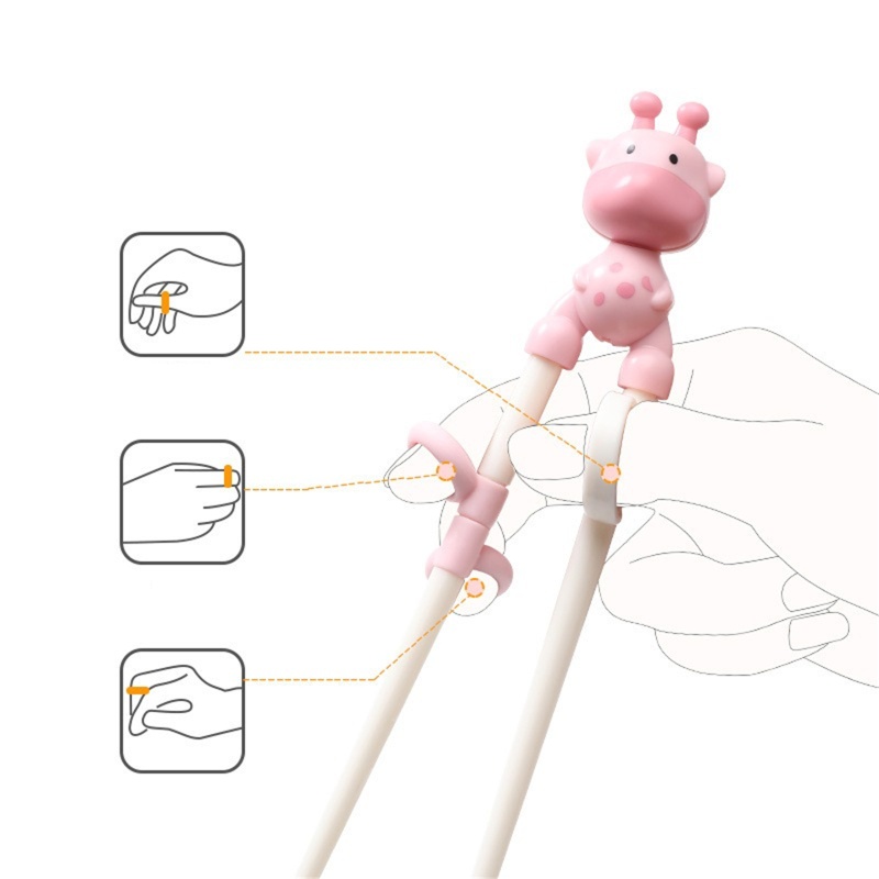 Bộ 4 Món Muỗng Nĩa Đũa Bằng Thép Không Gỉ Hình Tuần Lộc Dễ Thương