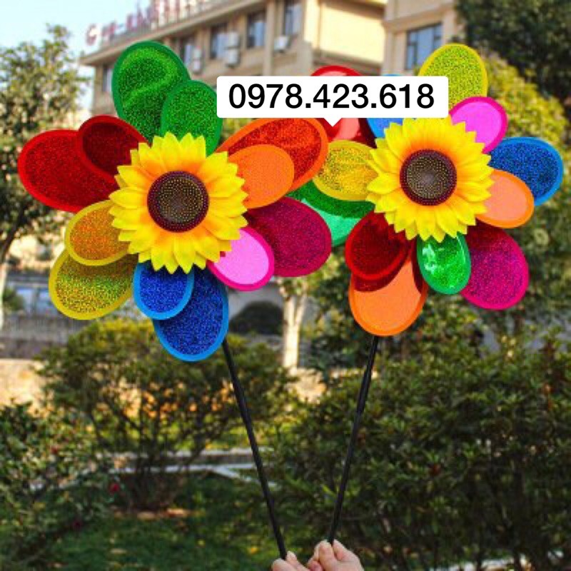 Chong chóng Hoa Hướng Dương 2 tầng 40cm - chong chóng 2 tầng