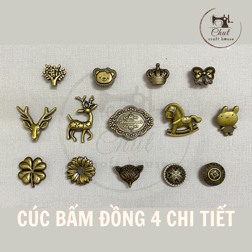 Cúc bấm đồng bốn chi tiết