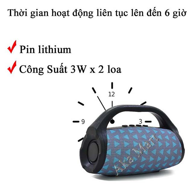 Loa Bluetooth MP3 Đa Năng Nghe Đài FM, Thẻ nhớ, USB Pin 1200mAh Nghe Nhạc - 8 Tiếng Bảo Hành 1 đổi 1