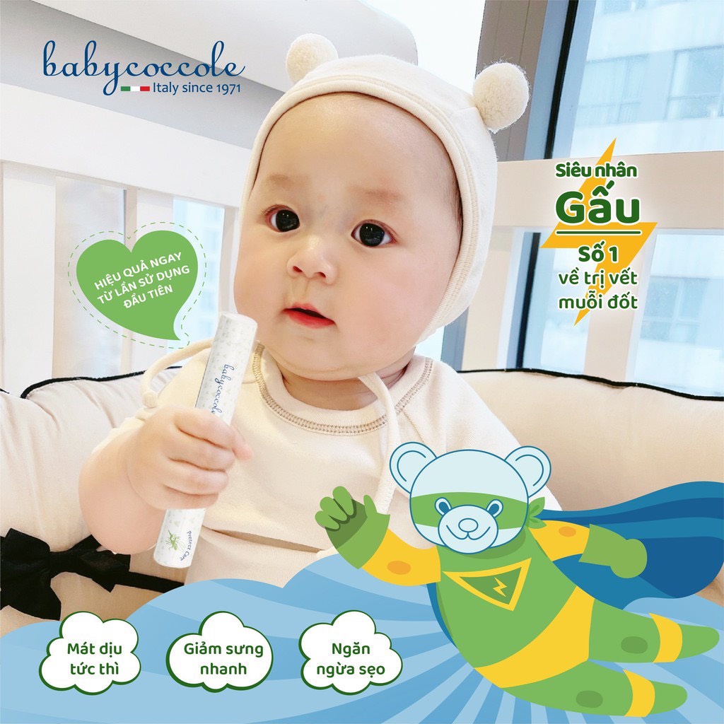 Bút Chấm Vết Muỗi Đốt và Côn Trùng Cắn Babycoccole 0M+ Chiết Xuất Hạnh Nhân và Dầu oliu