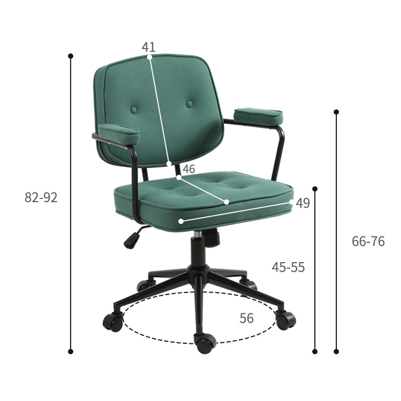 Ghế xoay văn phòng PeHouse phong cách Châu Âu, vải da nano chống nước, ngả 35 độ, điều chỉnh độ cao - PH2238