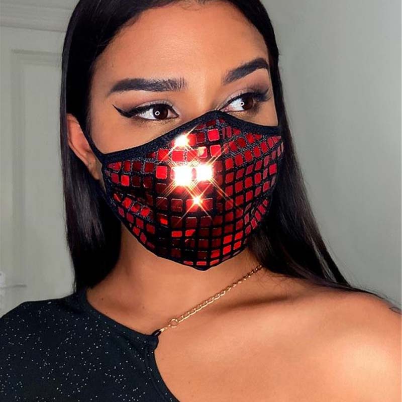 Khẩu trang đính kim sa lấp lánh thời trang cho nữ