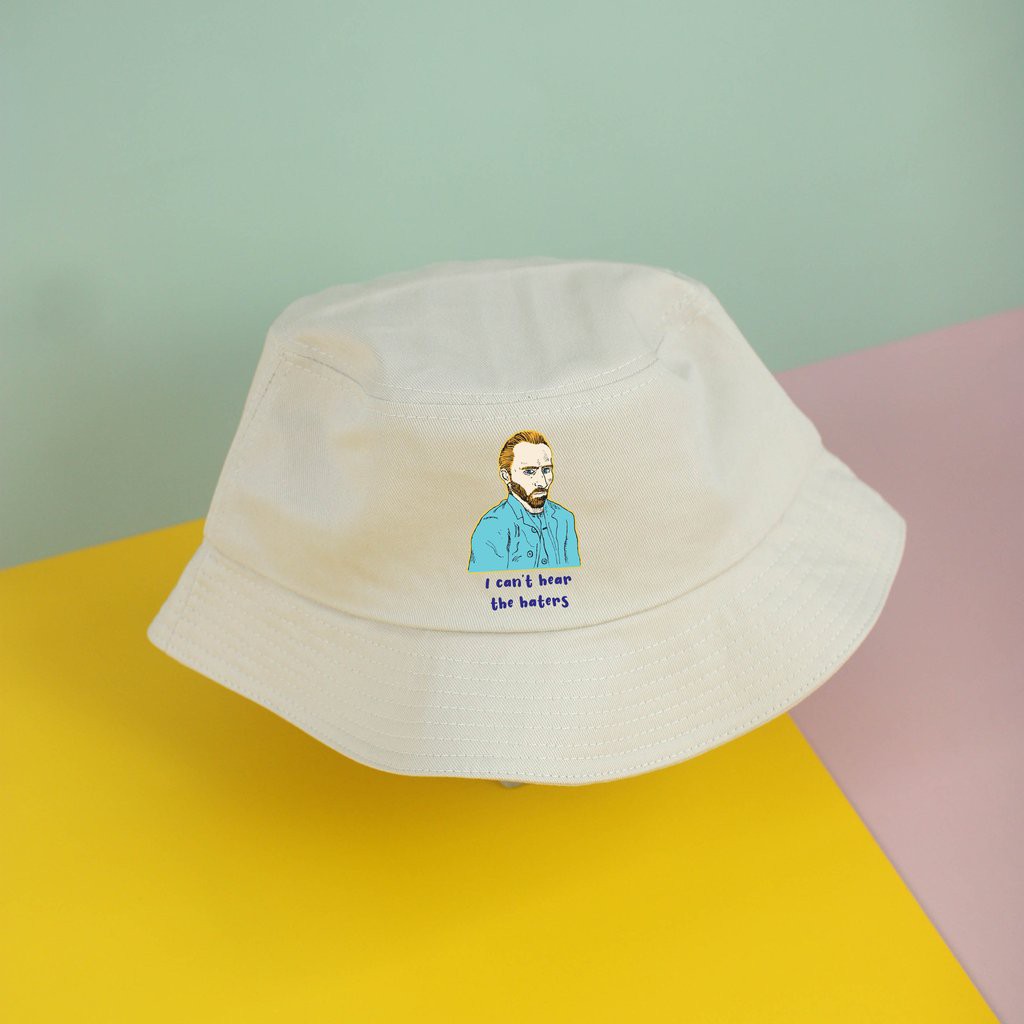 Nón bucket siêu xinh của chodole loại mũ unisex cho nam và nữ in hình độc đáo Van Gogh can't hear the hater