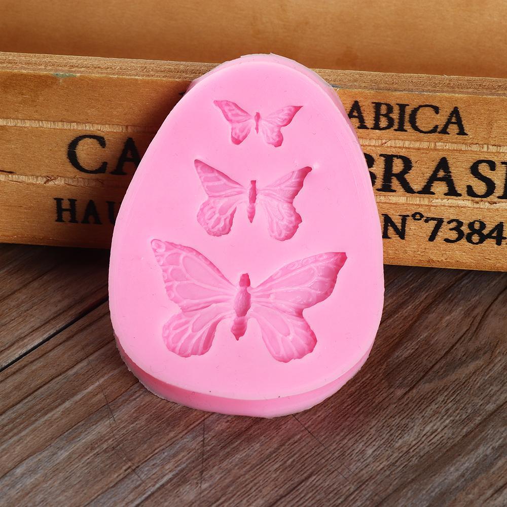 Khuôn Nướng Bánh Hình Bướm 3D 3 Lỗ KENT1 Bằng Silicone