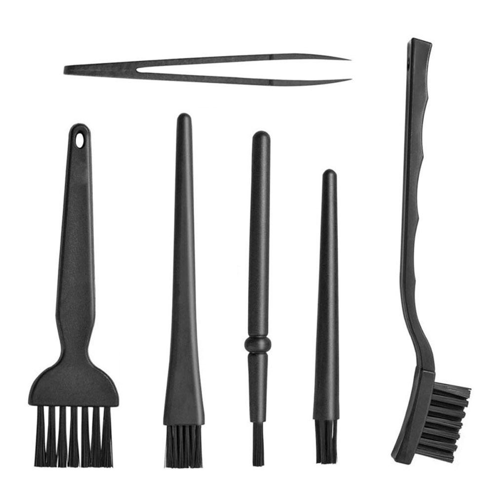 Set 6 Cọ Vệ Sinh Bàn Phím Máy Tính Chống Tĩnh Điện Cán Nhựa Màu Đen