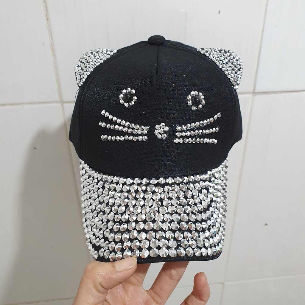MŨ NÓN LƯỠI TRAI ĐÍNH ĐÁ CHO BÉ GÁI - MŨ DỄ THƯƠNG HÀNG QUẢNG CHÂU